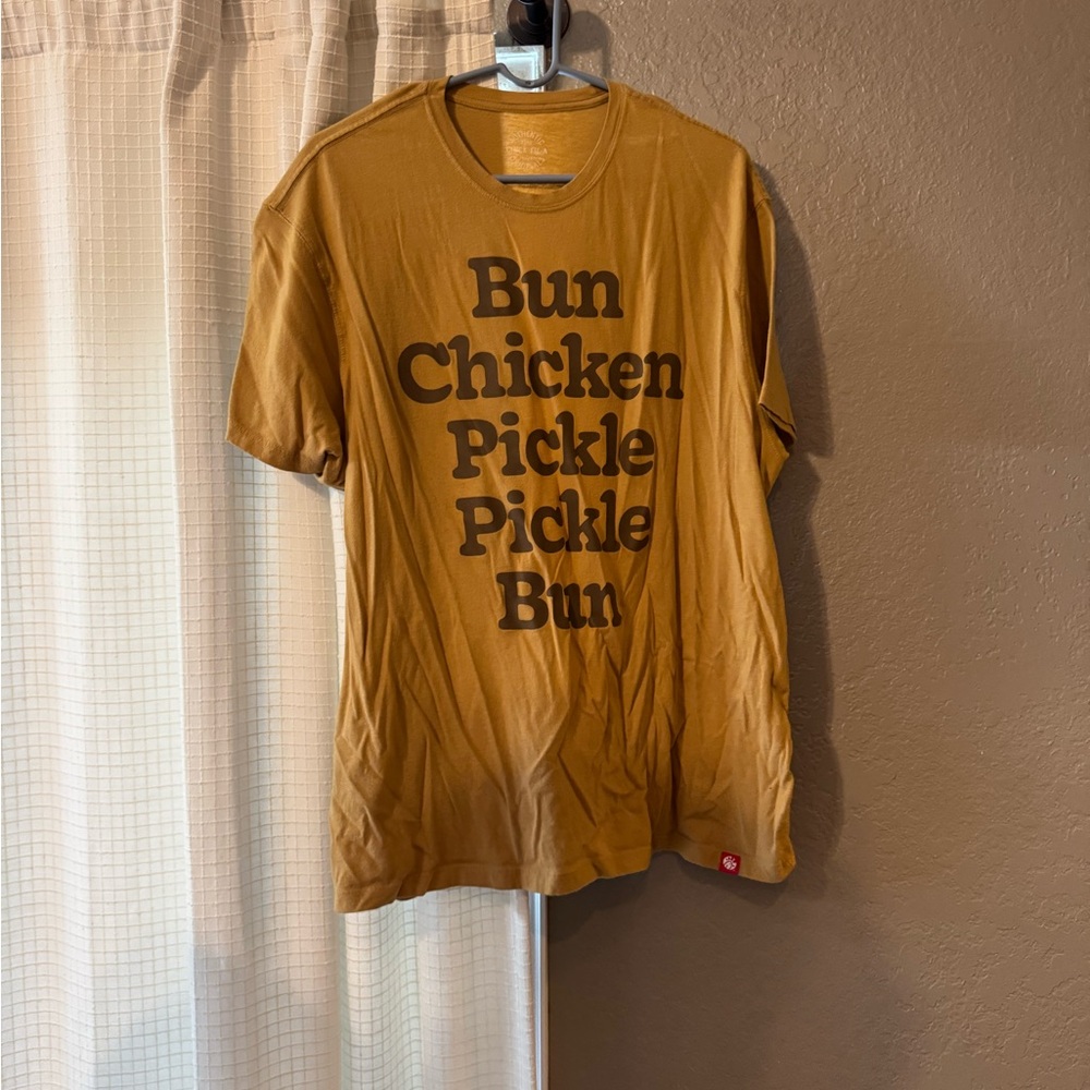 Yellow Short Sleeve Tee with Bold Text Design